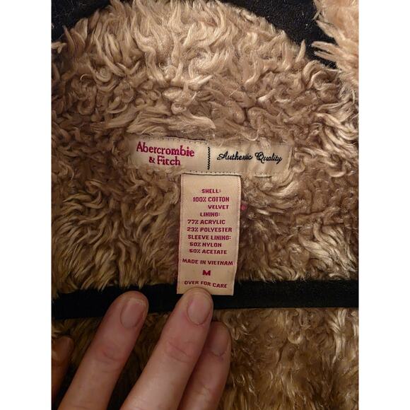 Vtg Y2K Abercrombie & Fitch Penny Lane Faux Sherpa Lined Jacket Sz M Brown - Picture 10 of 10